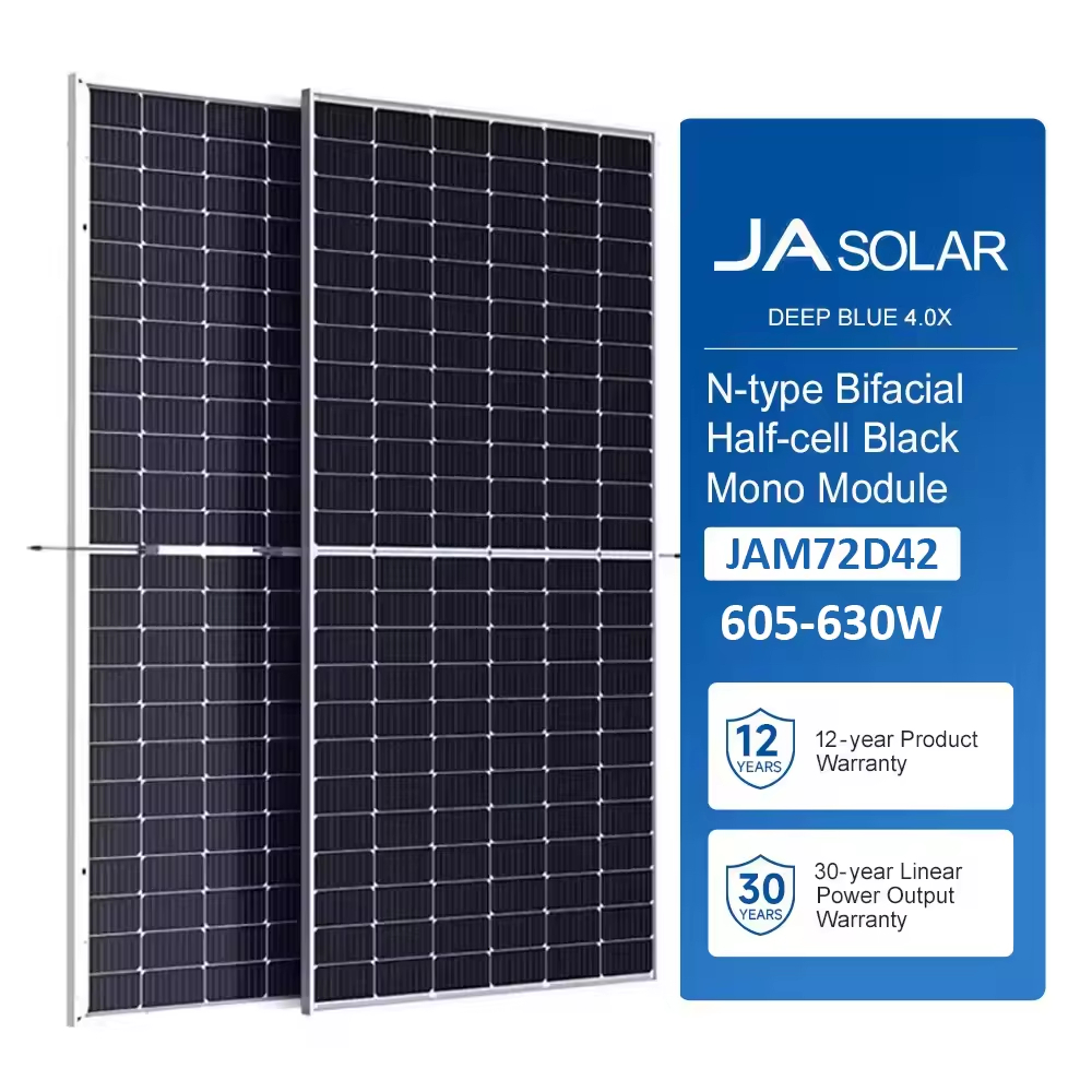JA 630W N-Type Mono Crystalline Solar Panel US Local Inventory Solar Solution for Industrial Commercial Rooftop