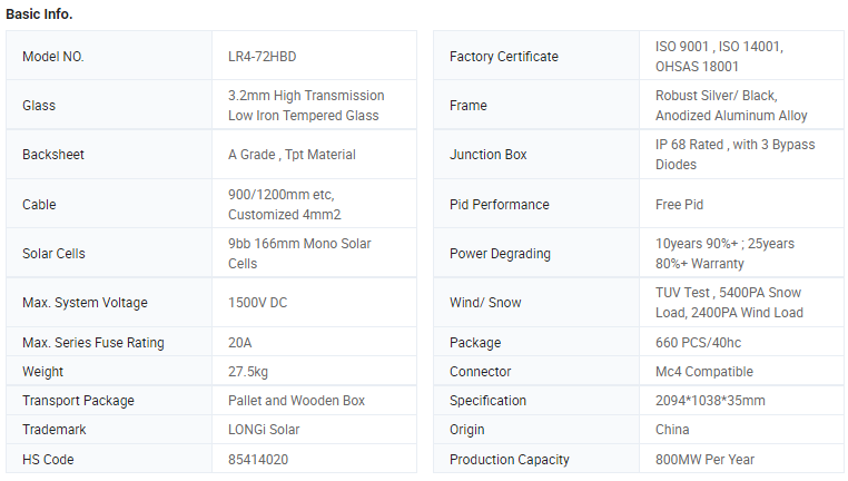 bifacial solar panel 72 HBD bifacial 425w-455w glass glass 450W