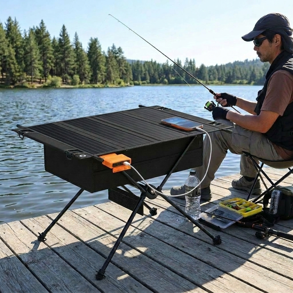 Portable Foldable Solar Table 30W Solar Panel >23% Efficiency Dual USB 5V2.1A IP65