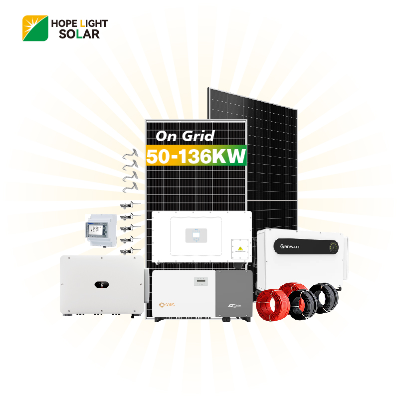 100kw 120kw136kw Monocrystalline Silicon Solar Panel On-Grid Power System with MPPT Controller Energy Efficient Solution