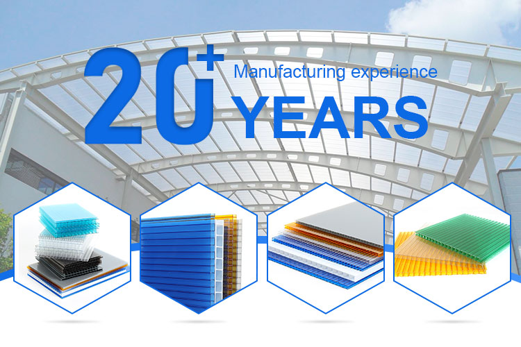 6mm 8mm 10mm UV Extruded clear Cellular Hollow Panel Polycarbonate Sheets for Greenhouse Roof
