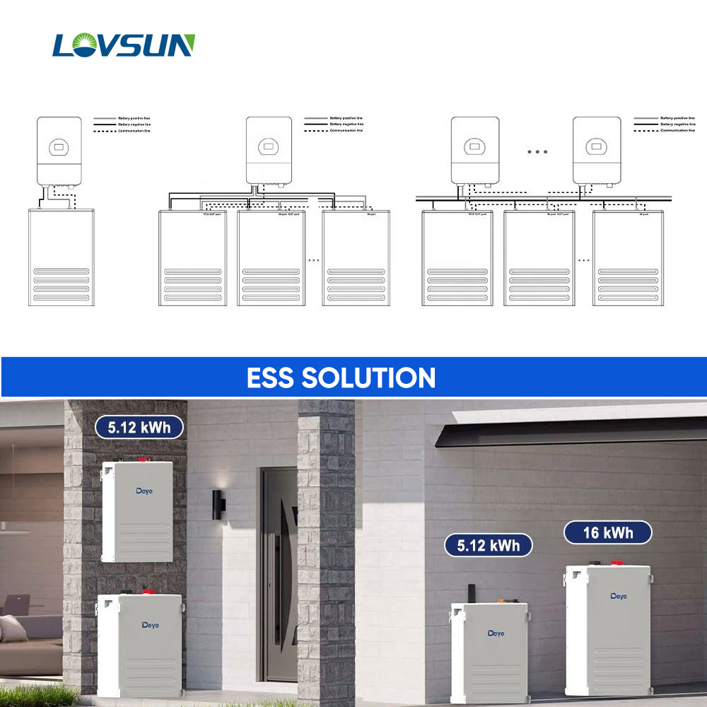 Deye Complete Set Commercial Solar Energy System Kit with 5kw 8KVA 15KW 3 Phase Hybrid Inverter Lithium Battery PV Panels