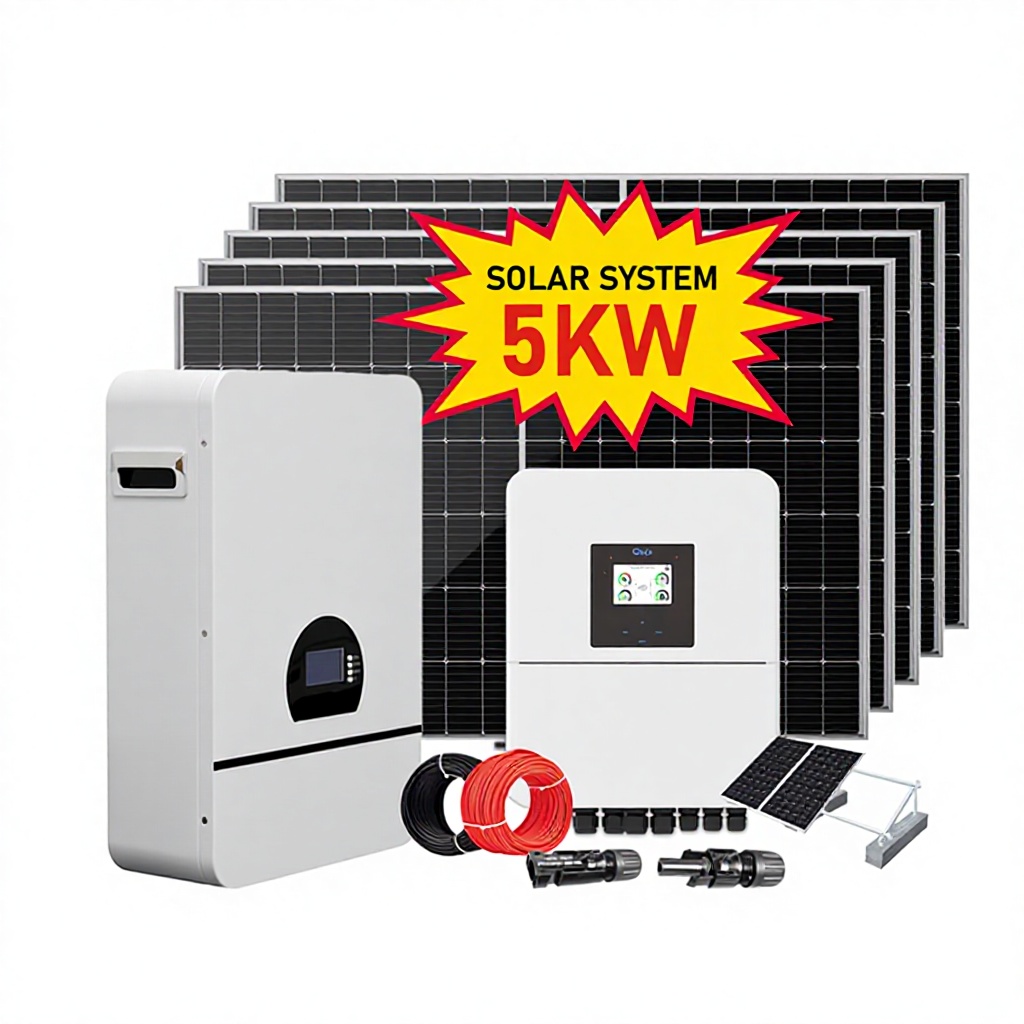 Balcony Hybrid Off-grid Solar Energy Storage System With MPPT Controller 5kW 3kW 10kW 6kW Battery Kit 10-Year Warranty