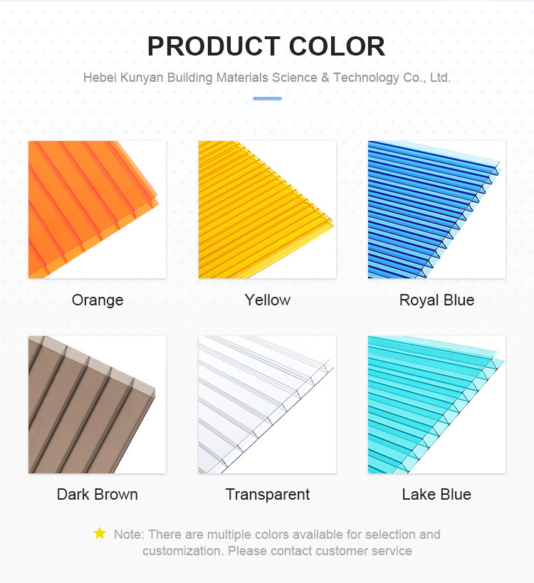 6mm 8mm 10mm UV Extruded clear Cellular Hollow Panel Polycarbonate Sheets for Greenhouse Roof