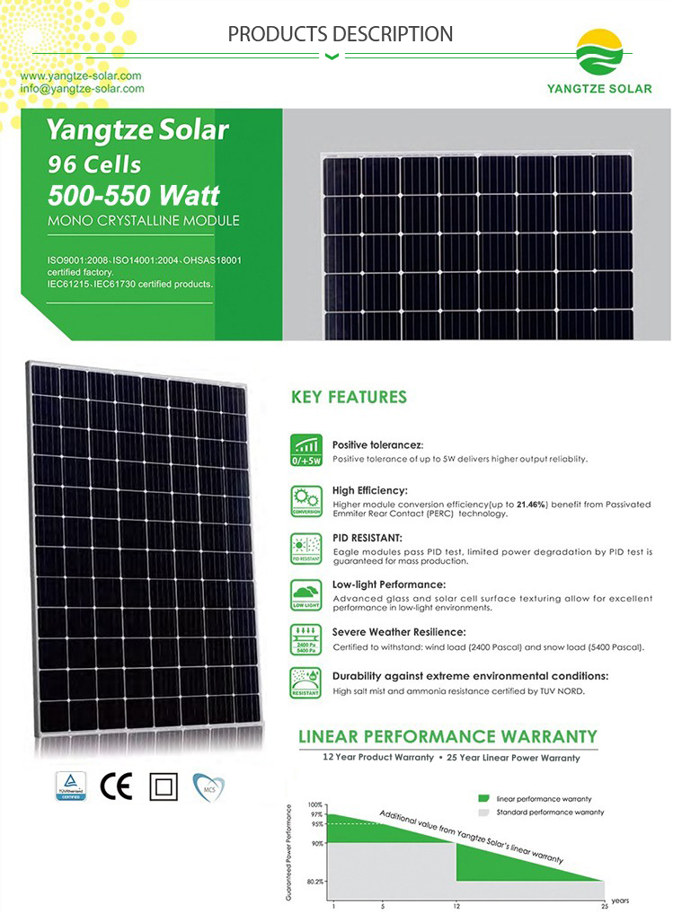 Free Shipping Highest Efficiency 500w 1000w 10000kw Monocrystalline Solar Panels Direct Price in China
