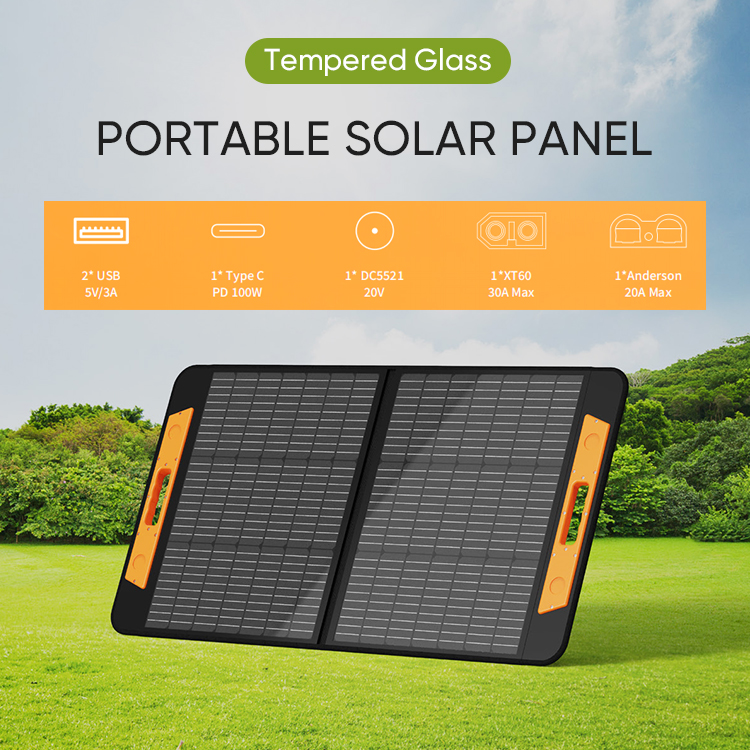 Folding Photovoltaic Solar Panels 100W 150W 180W 200W 12V 18V Foldable PV Module Green Energy Generator Station for Camping