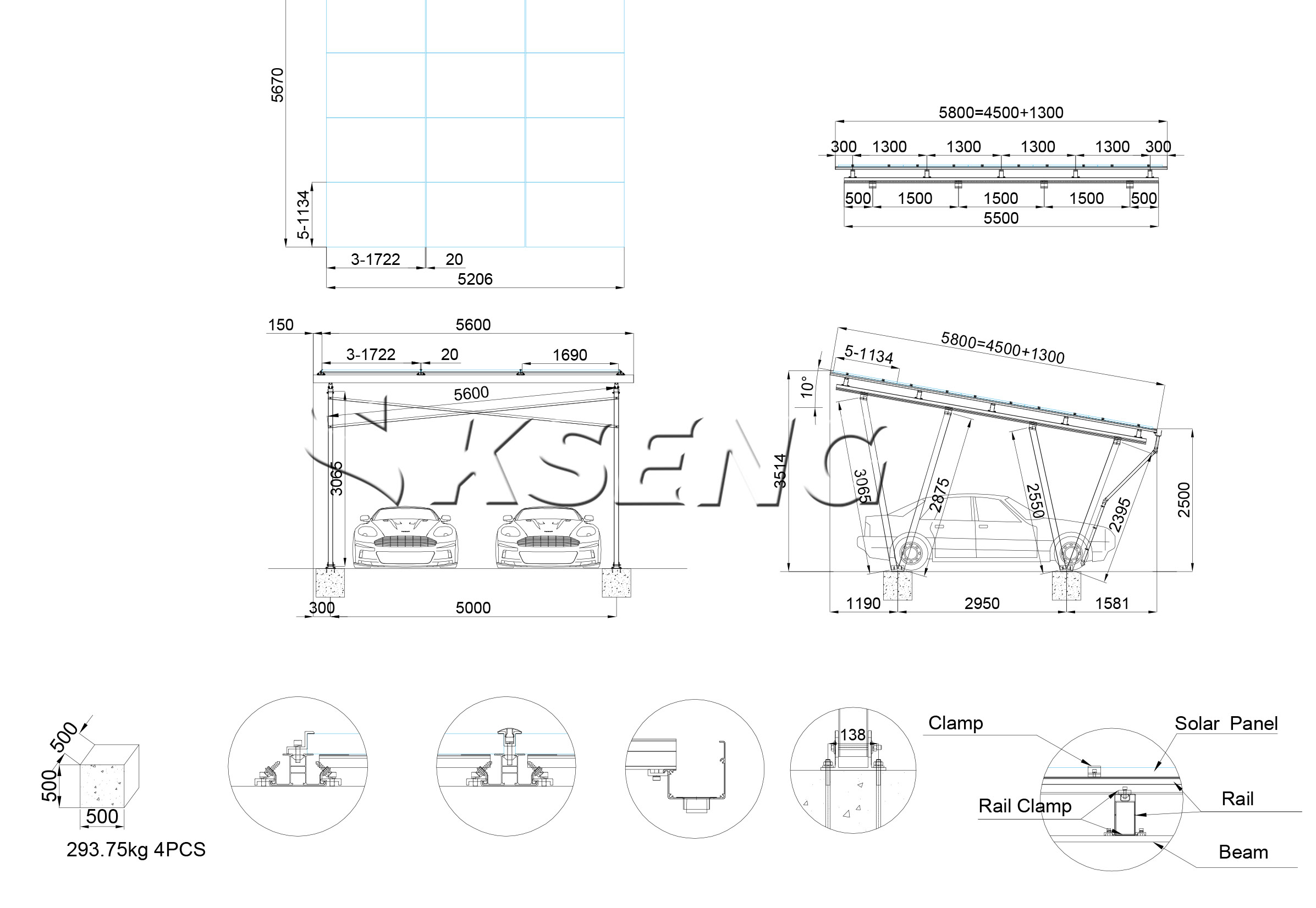 Solar Carport Mounting System Detail 4