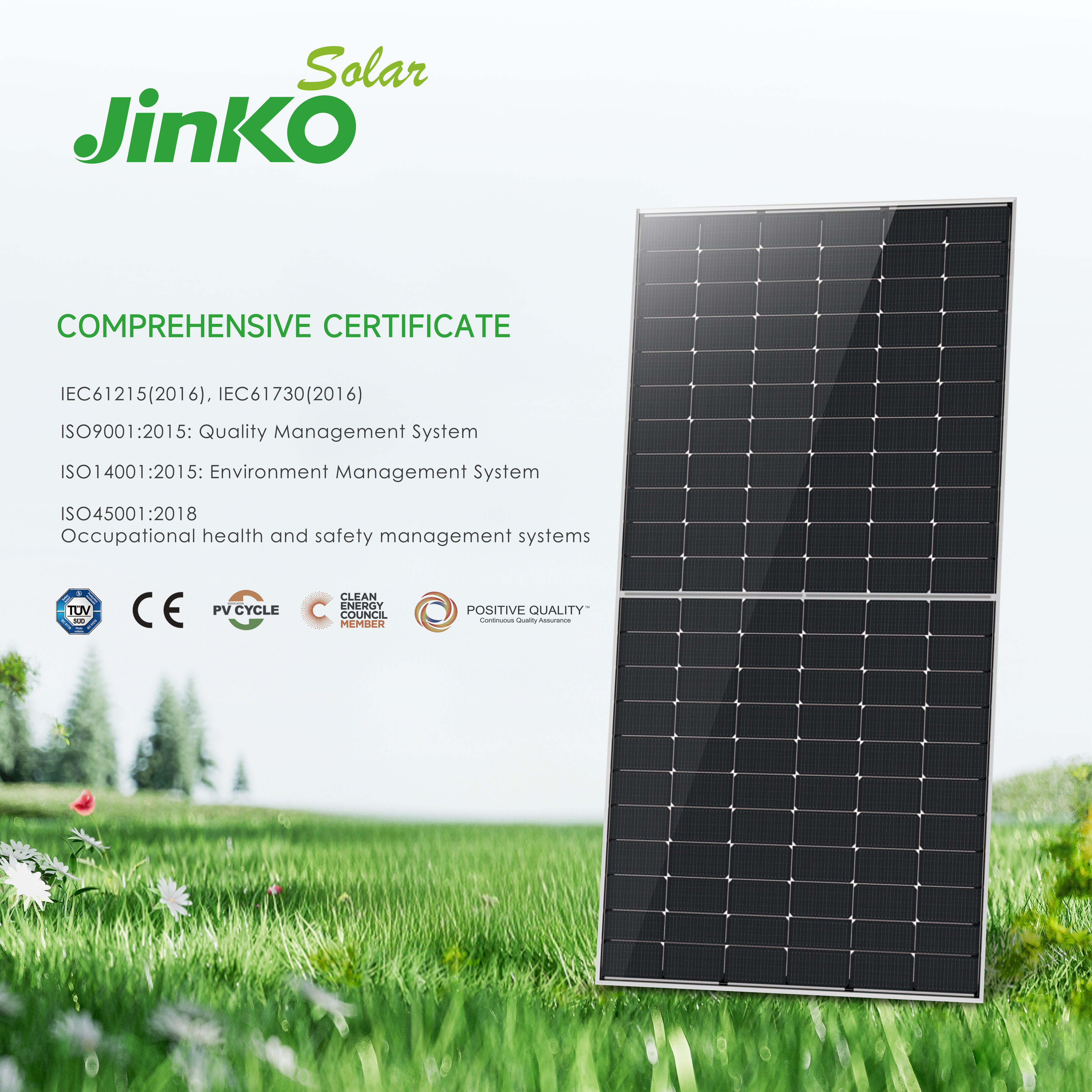 For Jinko for Topcon 600W and 700W N-Type Bifacial Polycrystalline Solar Panel Industrial Use 420W Max Power HJT Half Cell Type