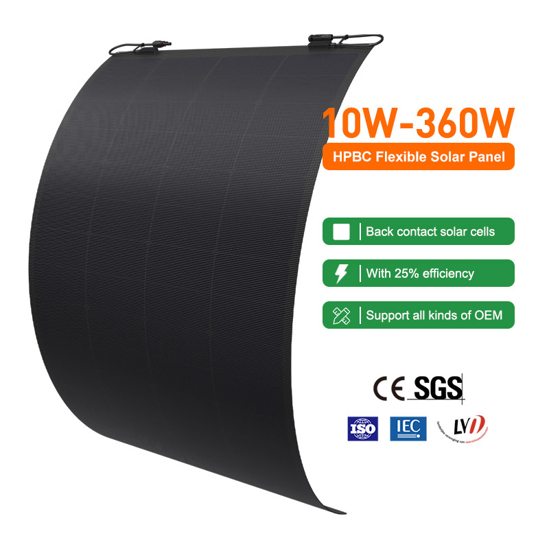 High Efficiency 100w 200w 300w 400w HPBC ETFE Lighter Weight Solar Panels Flexible Solar Panel Solar Panels Flexible