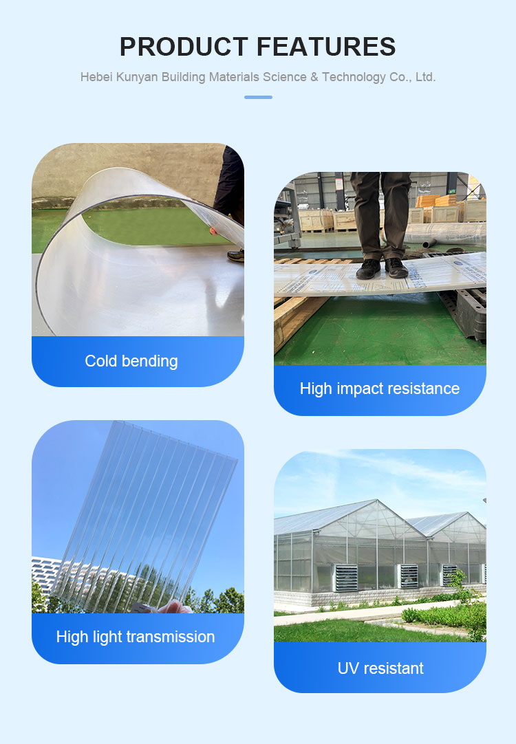 6mm 8mm 10mm UV Extruded clear Cellular Hollow Panel Polycarbonate Sheets for Greenhouse Roof