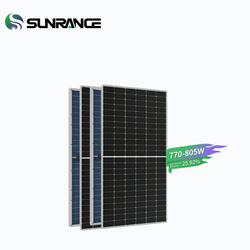 Sunrange Solar 800W Topcon Bifacial Cell Glass Glass Solar PV Panel Module Price for Ground Mounted MW Solar Plant