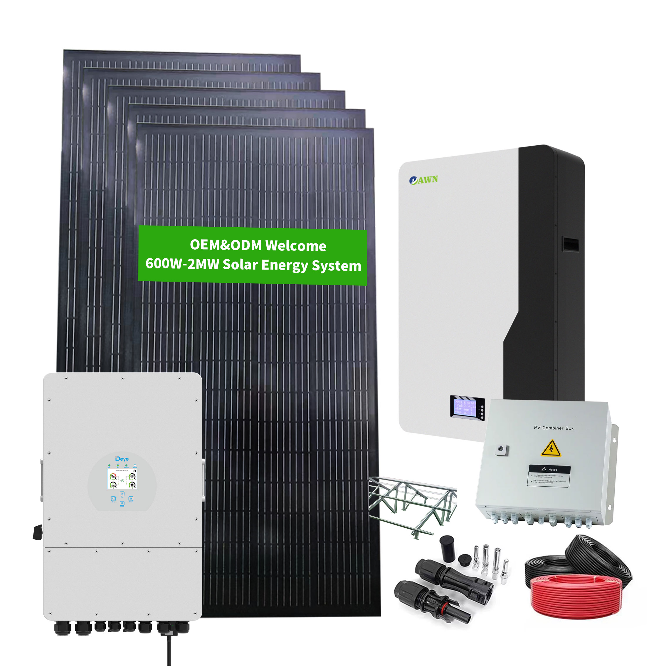 5kw 8kw 10kw 15kw 20kw 30kw Home Use Monocrystalline Off-Grid Solar Storage Powered Energy PV Panel System