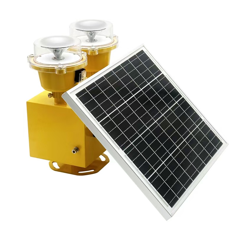 18W Solar Panel Long Lifespan Big Battery Twin Aircraft Obstruction Light