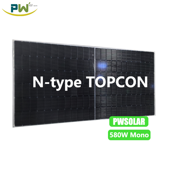Bifacial Mono Solar Panels 585W 610W 630W N Type for Solar Power System With Power Inverter