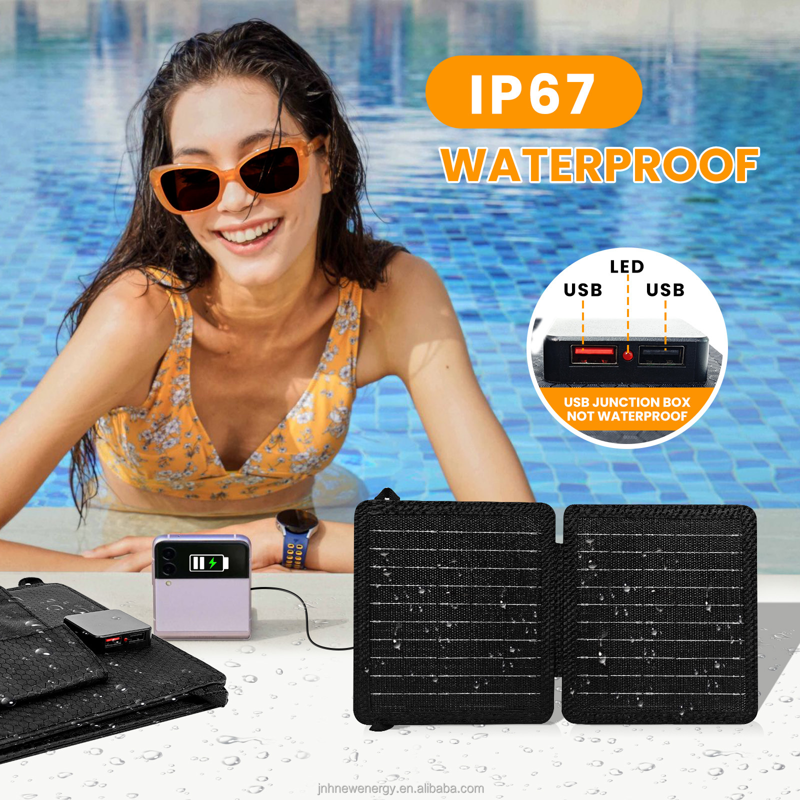 Wholesale 10W Portable Outdoor Camping Phone Solar Charger High Efficiency Waterproof Small Size Foldable Solar Panel