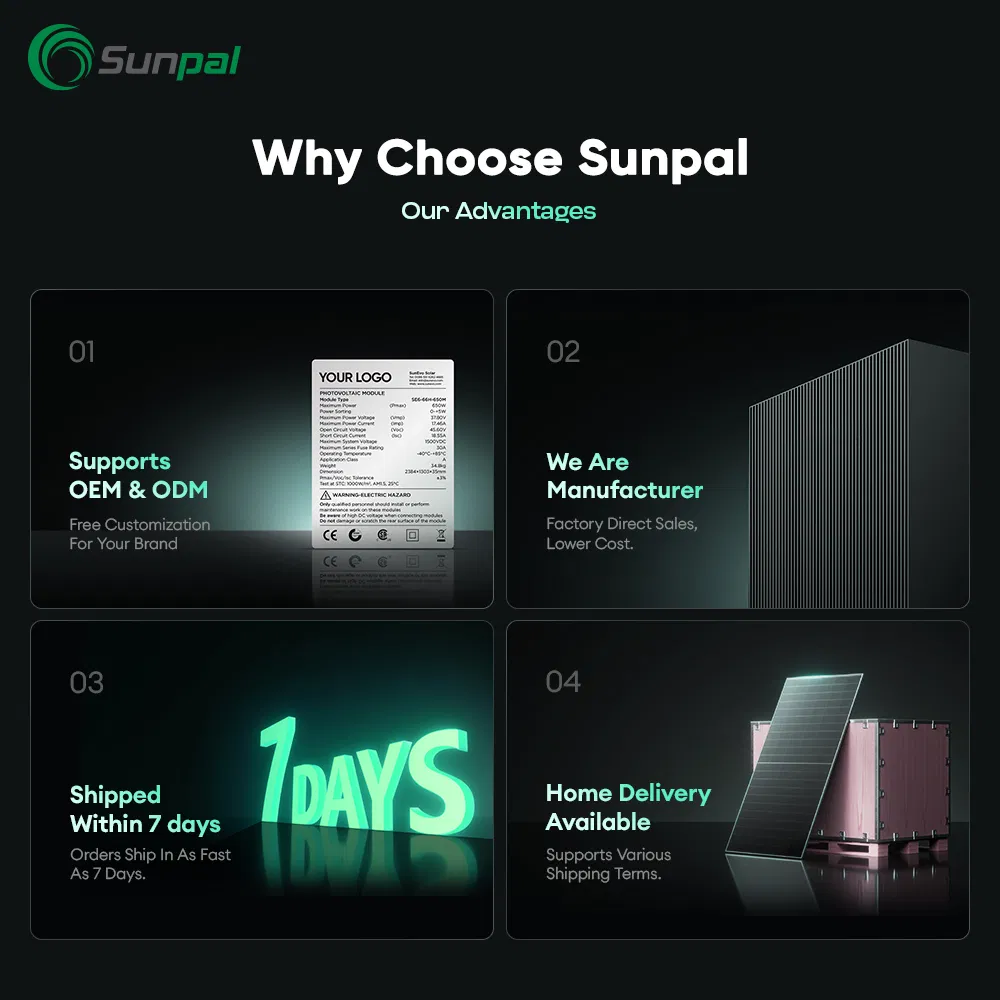 Sunpal Commercial Solar Panel 700W 710W 720W High Power Solar Panel