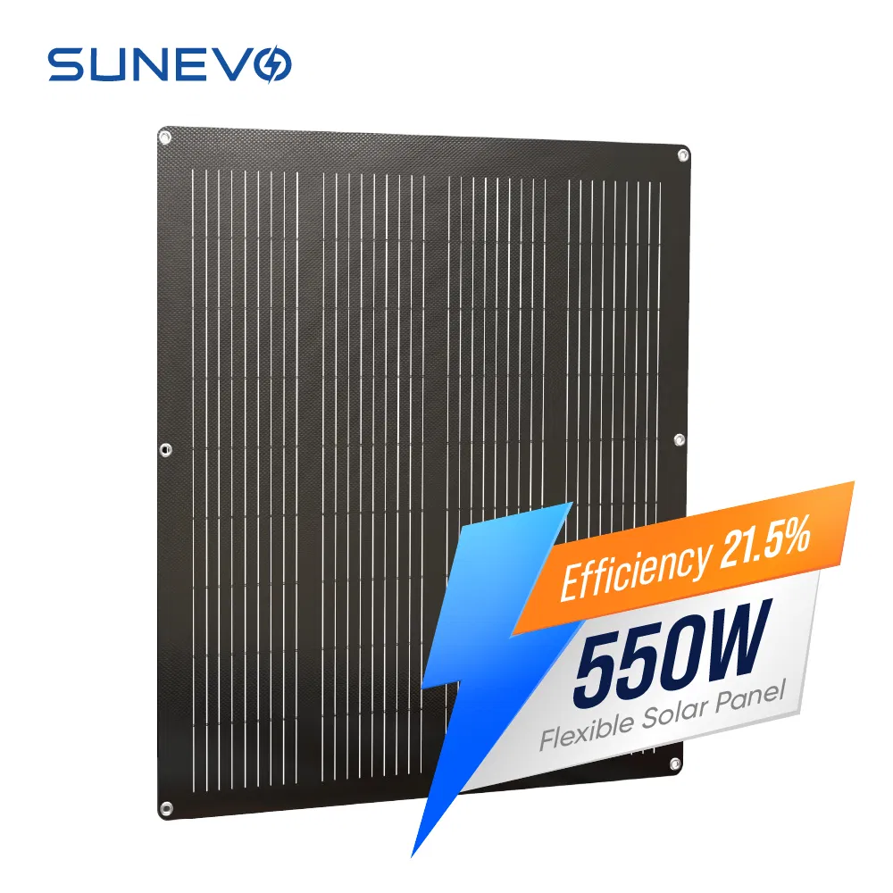 Sunevo 21.5% High Efficiency Mono Perc Flexible Solar Panels 100W 200W 500W 550W for RV Boat Roof Camping off-Grid Power Supply