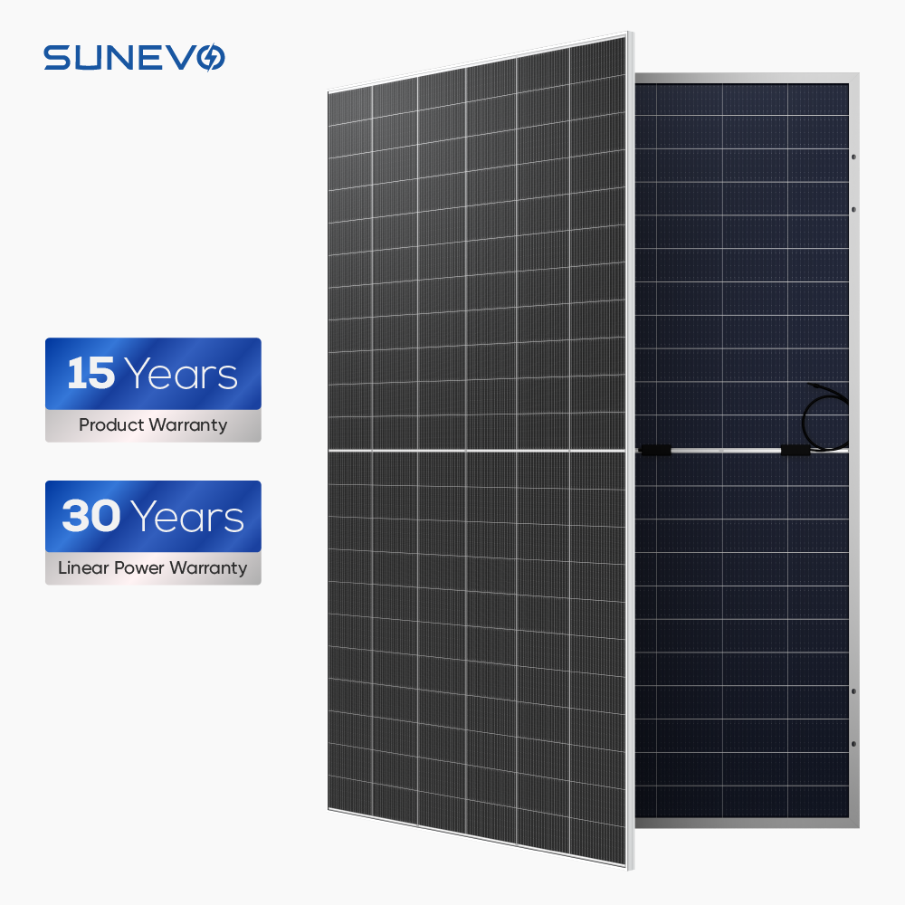 Sunevo N Type HJT 550W 600W 650W 700W 720W 730W 750W Solar Panels with Monocrystalline Bifacial Tech for Commercial Industrial