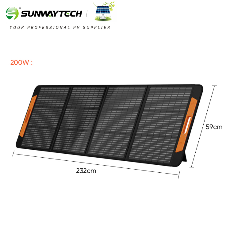 Folding Photovoltaic Solar Panels 100W 150W 180W 200W 12V 18V Foldable PV Module Green Energy Generator Station for Camping