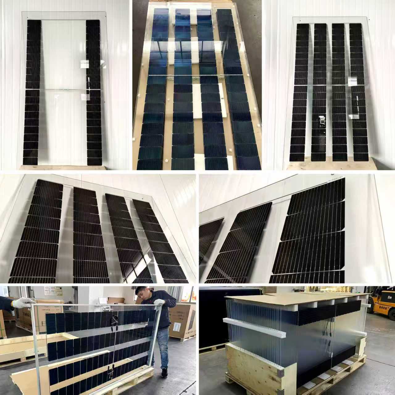 320W Transparent Solar Panel Agri-PV Farming Greenhouse N-Type Dual Glass Bifacial High Transmittance BIPV 22.7% Efficiency