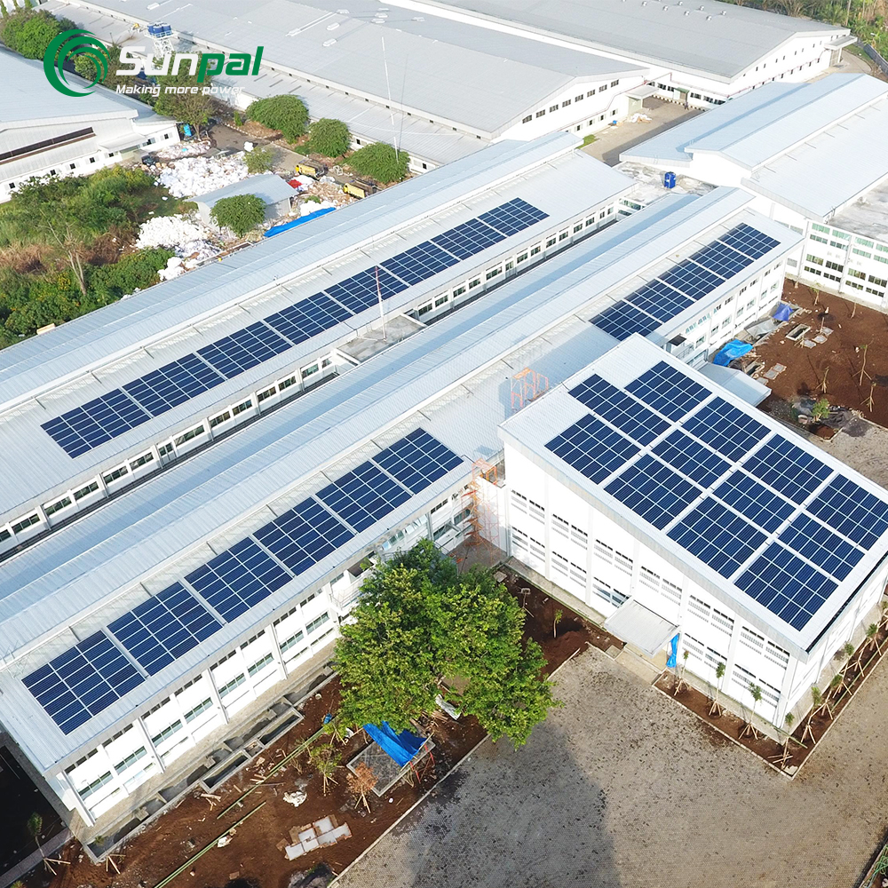Roof Mounted Hybrid Solar PV Panels System 30KW 50KW 80KW 100KW 150KW for Factory Use