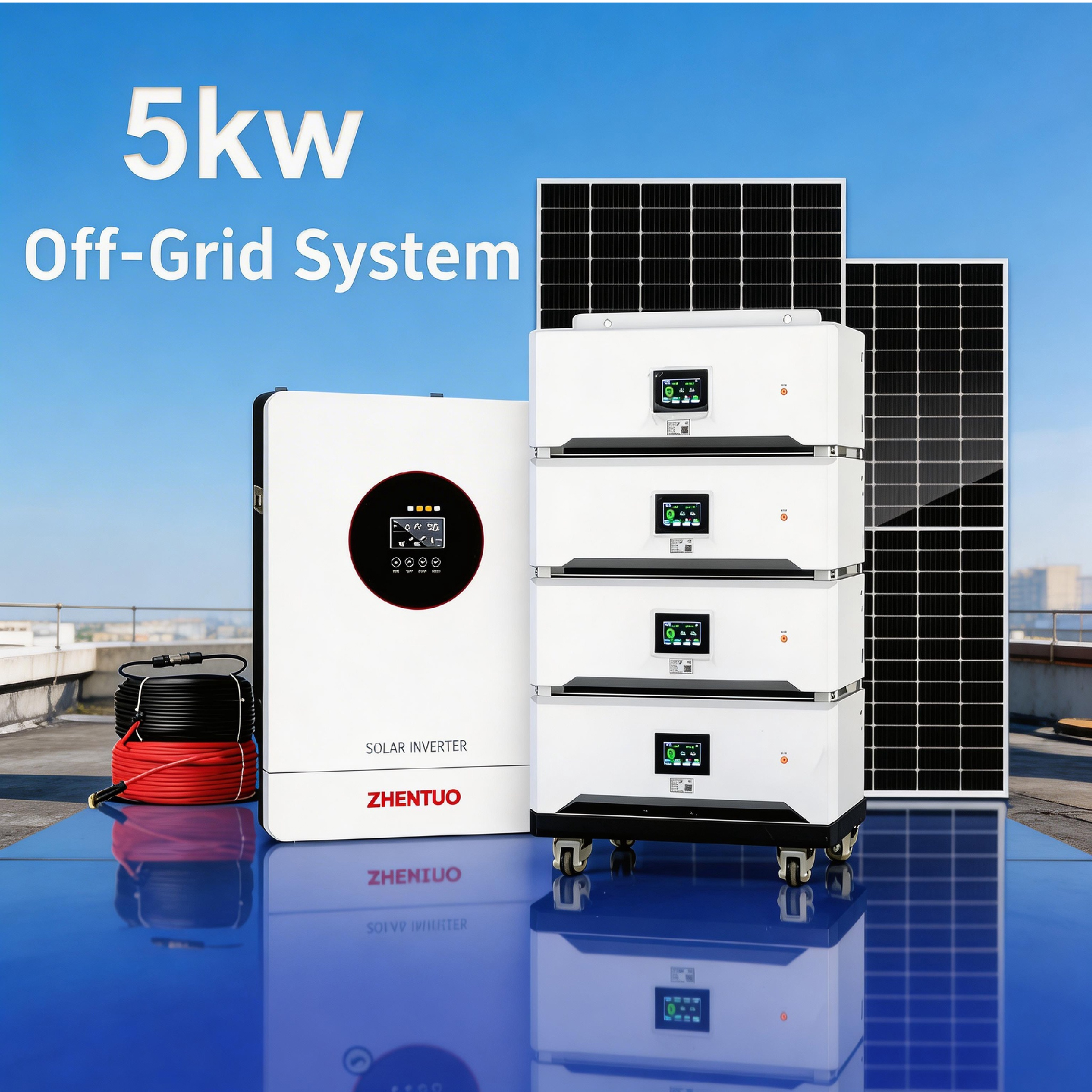 Residential Off Grid Photovoltaic Solar System 1KW 2KW 3KW Solar Power System With Battery Complete Kit