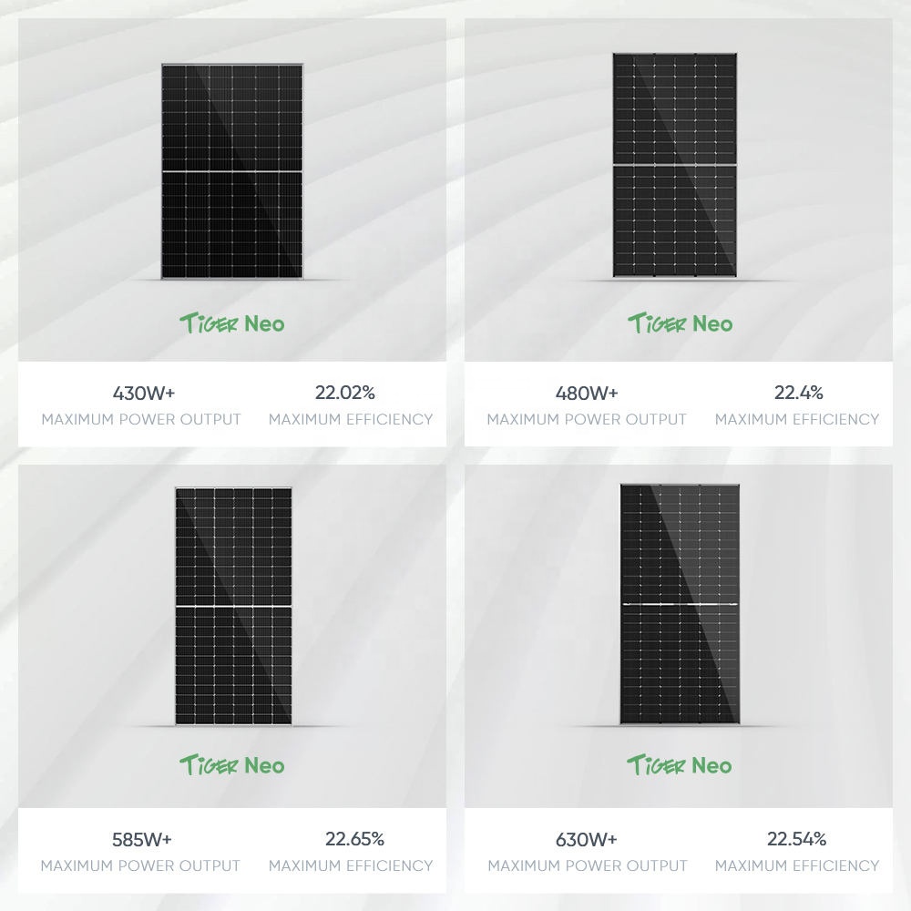 Jinko Solar Panels 495W 500W 505W 510W 515W 520W Tiger Neo N-type 54HL4M-BDV Bifacial Double Glass 500Wp Jinko Solar Panels