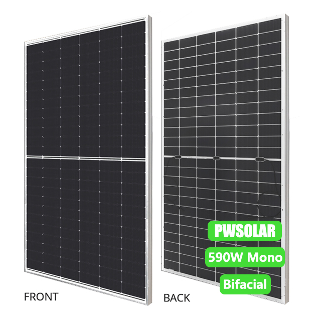 Bifacial Mono Solar Panels 585W 610W 630W N Type for Solar Power System With Power Inverter