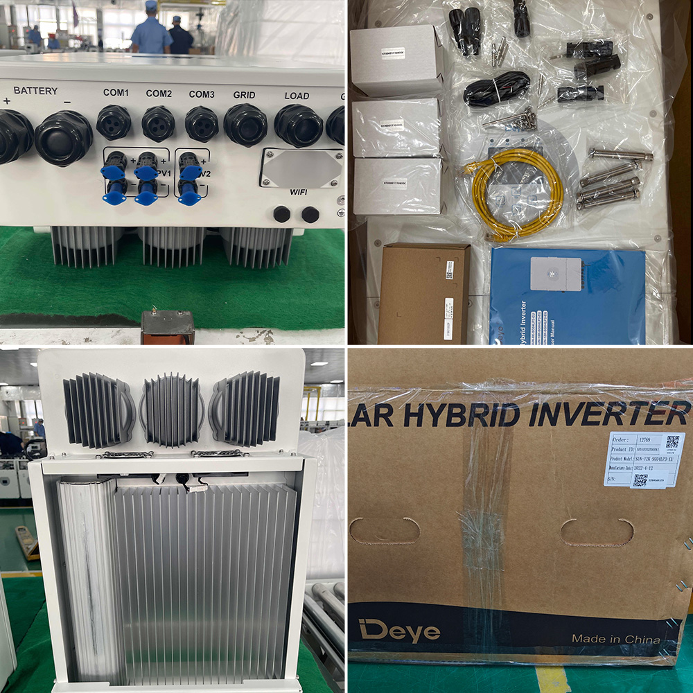 Deye Complete Set Commercial Solar Energy System Kit with 5kw 8KVA 15KW 3 Phase Hybrid Inverter Lithium Battery PV Panels
