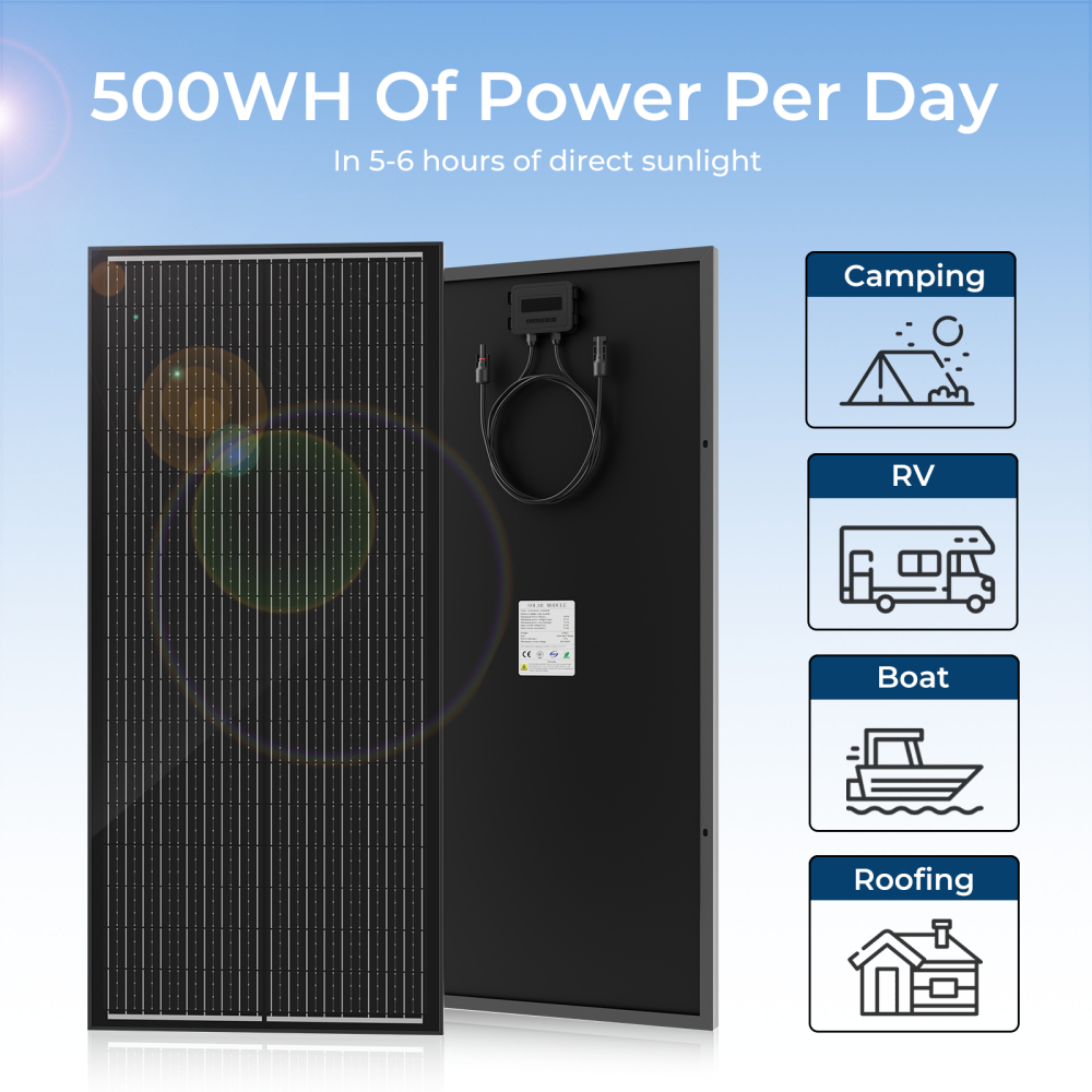 New Technology New High Efficiency 100W 150W 200W Solar Power Panels Home Use Mono Solar Panel Bifacial Solar Panel for House