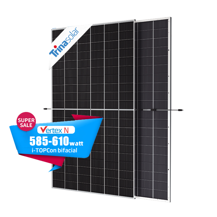 Trina 585W to 610W N-Type Double-glass Half Cell Solar Panels High Efficiency Factory Wholesale PV Module Mono PERC High Quality