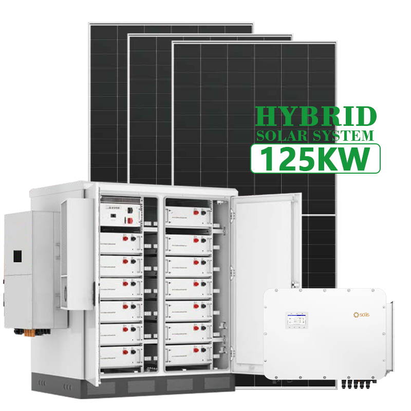 125kw 100kw Hybrid Solar Energy Storage System Power Station with Solar Panels Hybrid Solar Power System
