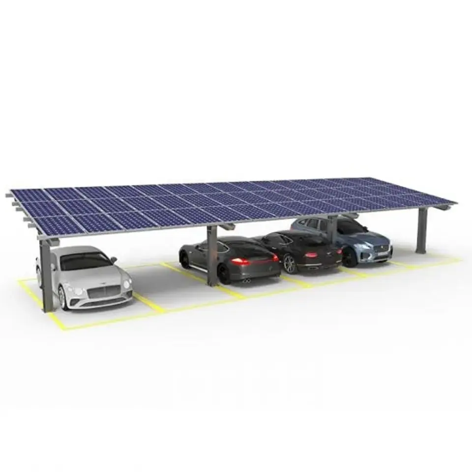 Waterproof Solar PV Panels Mounting Bracket System Car Parking Shed For Carport PV Parking Lot