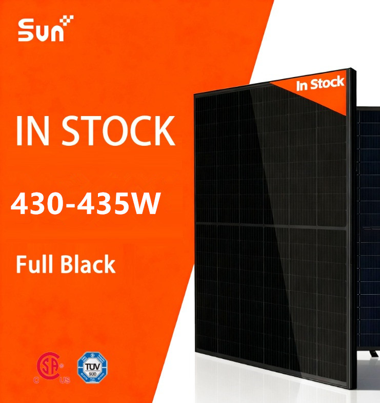 Sunplus Weather-resistant 430-435W Black Solar Power Panels for Industrial Plants US Stock