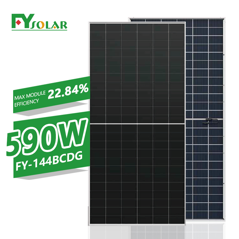 High Efficiency Photovoltaic Panel 580w 590w 600w Solar Panels Bifacial Bc Solar Panel Module Manufacturer