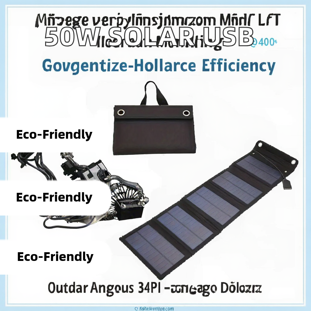 200W Portable Foldable Monocrystalline Silicon Solar Panel with 20% Efficiency USB Charger for Outdoor Mobile Charging Solution