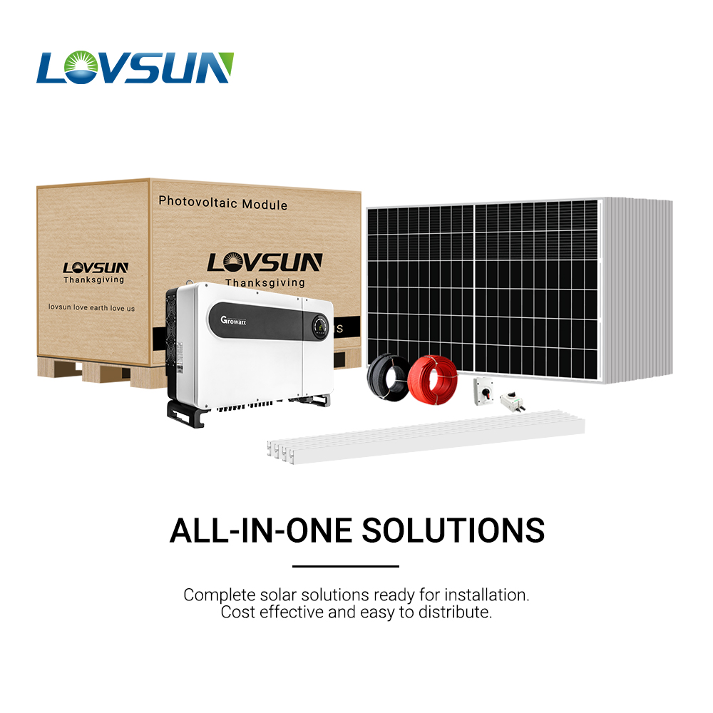 Solar Energy System on Grid 120kw 110kw 100kw 80kw 70kw 50kw Growatt Grid Tied Solar Panels on Grid System With Accessories