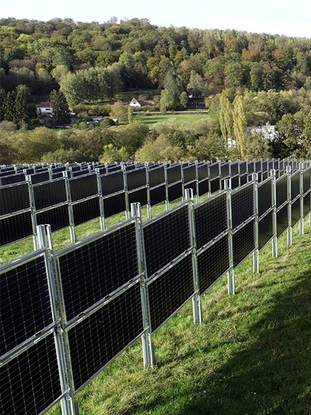 Durable Galvanized Steel Vertical Solar Mounting Bifacial Solar Fence System Wholesale