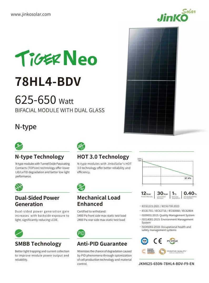 Jinko Latest Technology N Type Factory Customized Solar Power 620W 650W 156mm PV Ground Mounted Solar Panels