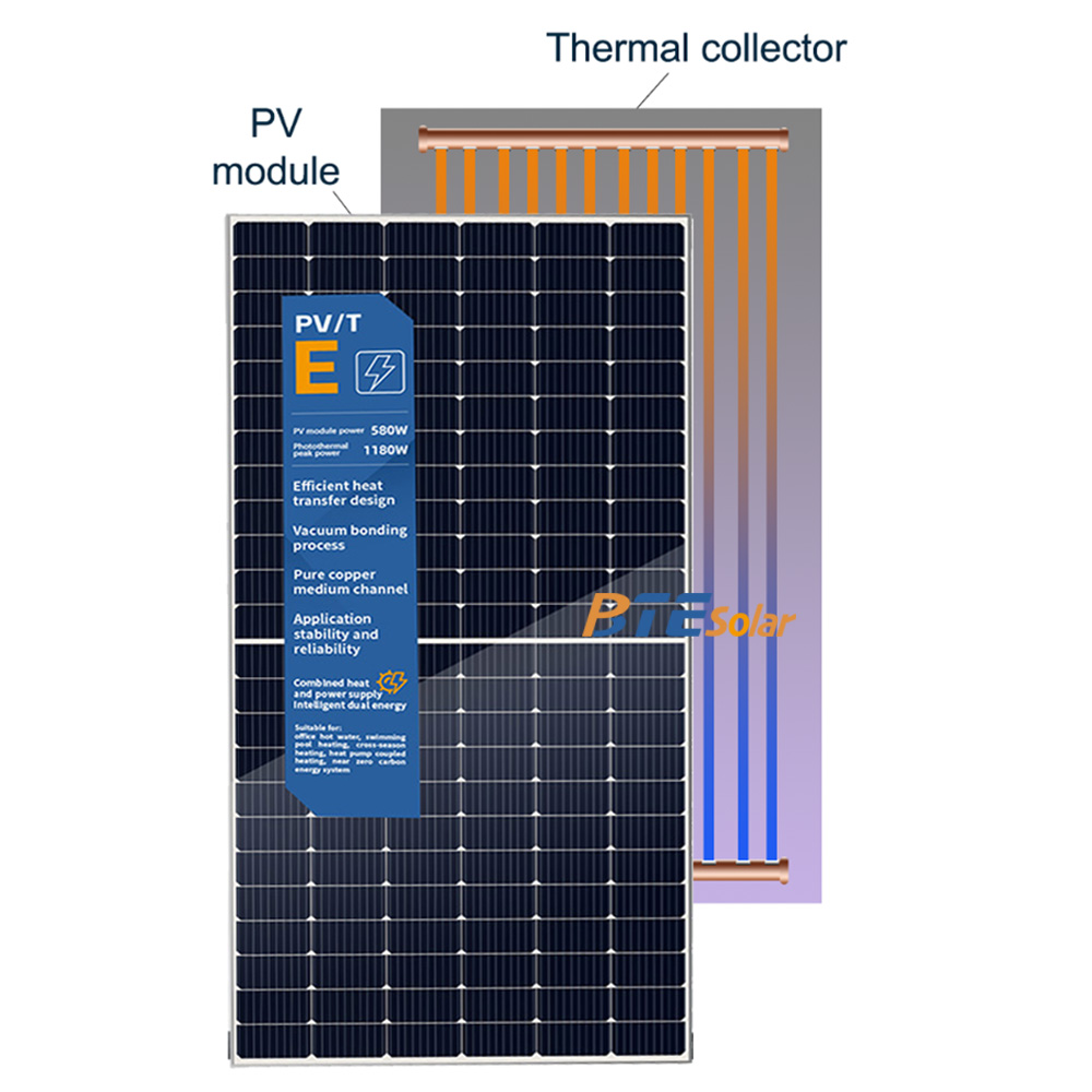 BTE High Efficiency Photovoltaic Thermal Pvt Hybrid Solar Panel for 450W to 1000W