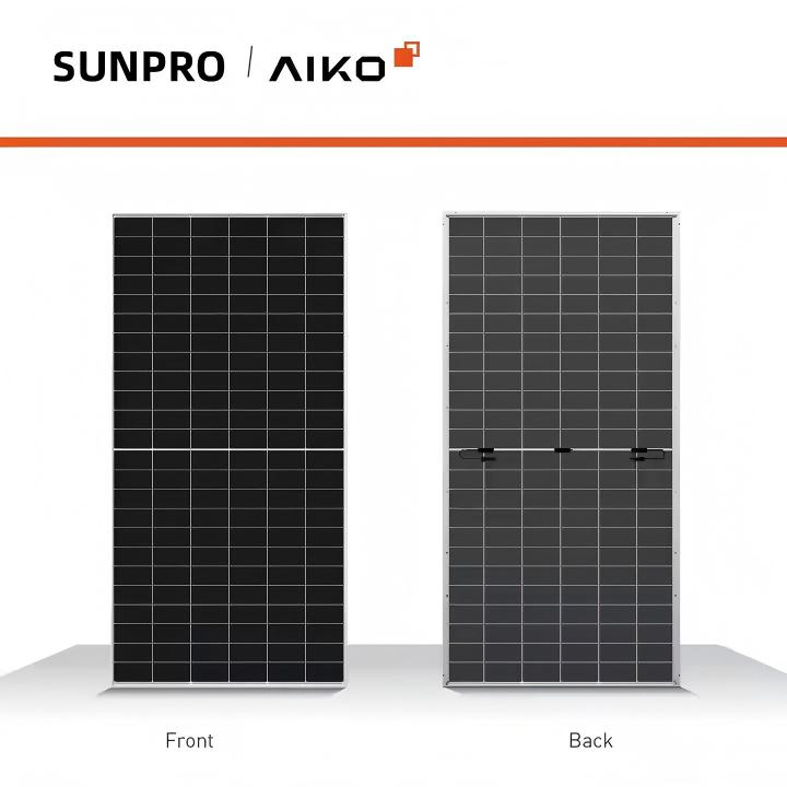 Bifacial Aiko Solar N Type ABC Techology 655W 650W 645W 640W Dual Glass PV Module 144 Cells Solar Panel Module for Commercial Use