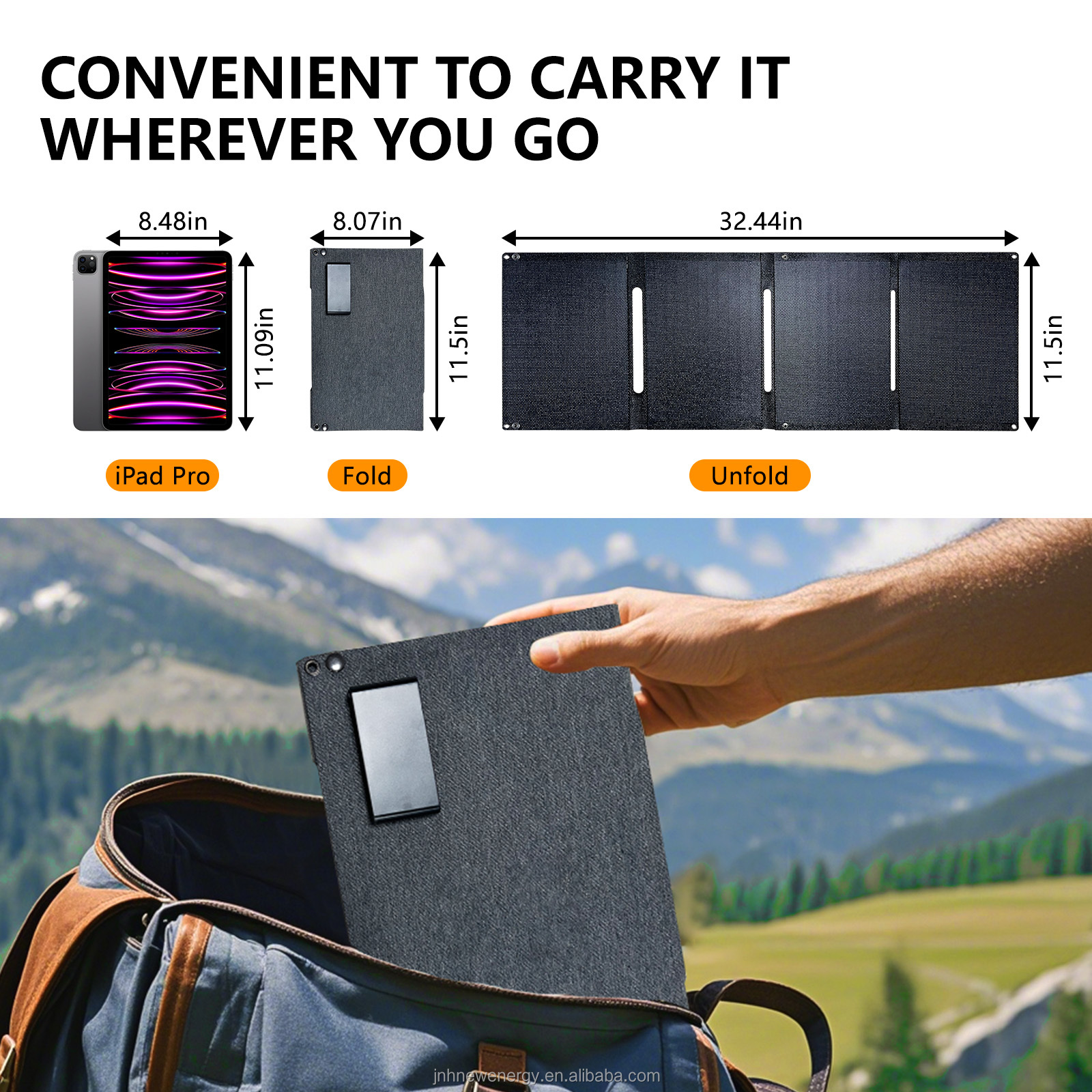 100W 23% High Efficiency Monocrystalline Silicon Solar Panel Curved Surface Waterproof Foldable Design for RV/Boat Rooftop Use