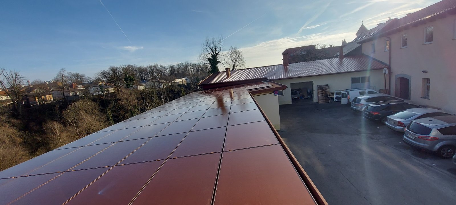 DAH 575w Photovoltaic Solar Panels Orange Transparente BIPV Pv Module 575 Watt Red Orange Solar Panels