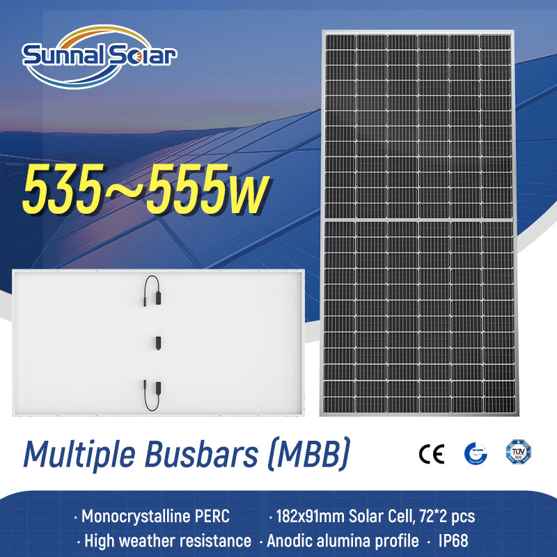 Photovoltaic Solar Panel 550W 545W 540W 600W Residential Monocrystalline Glass Solar Power PV Panels From China