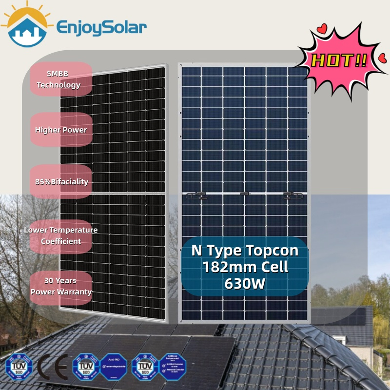 Longi Solar Panel Price N Type Topcon 590W 600W 615W 630W Bifacial for Ground Mounted Solar Power System