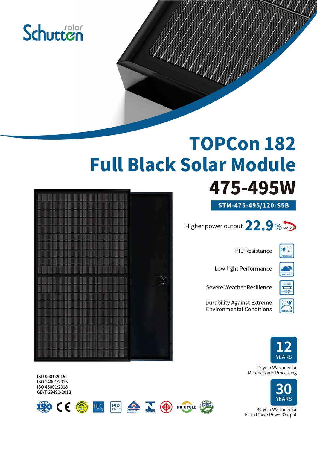 Customizable 475W 485W 495W Solar Panels for Residential Needs