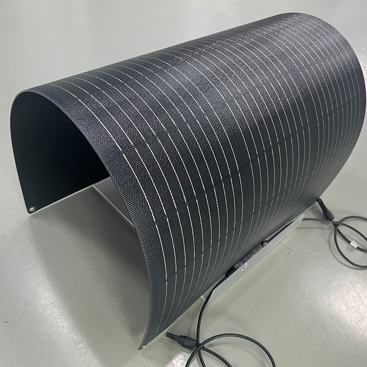 Custom Shaped Full Black Monocristalline Flexible Solar Panel Soft and Lightweight Photovoltaic Panels for Balcony &amp; Roof
