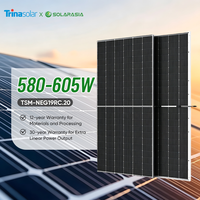 Tier 1 Trina Solar Energy Panel 580W 585W 590W 600W 605W Monocrystalline N-Type Topcon Solar Power Panel Module Price for Ground Mounted PV System