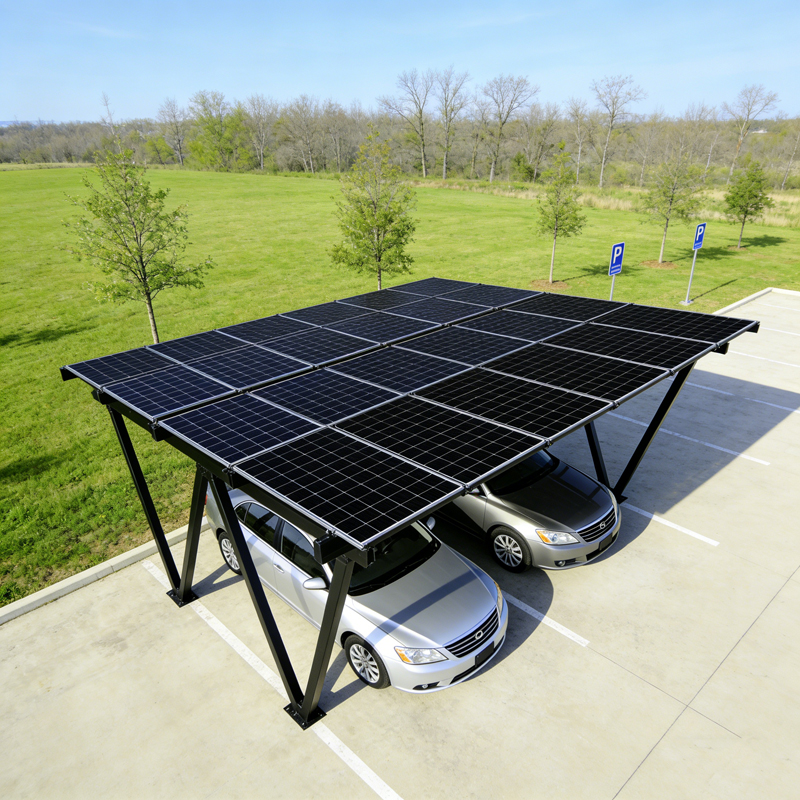 Easy Install Ground 10kw Waterproof Solar Panels Carport System Aluminum Pv Parking Structure Solar Modern Solar Car Parking