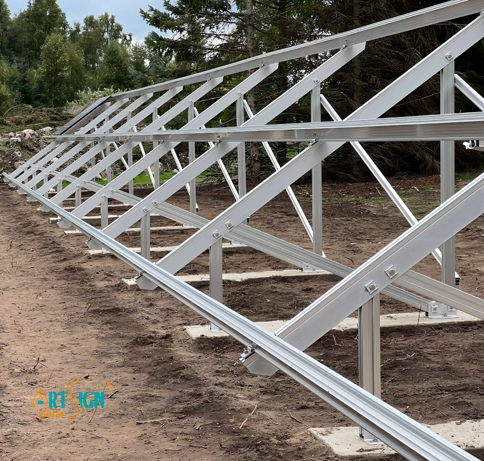 Art Sign|Pre-assembled Lightweight Aluminum PV Solar Panels Ground Mounting Racking System For Commercial Projects TUV/CE